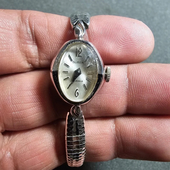 Vintage Buren Ladies Cocktail Watch Mechanical Wind Not Working For Parts/Repair - Picture 1 of 9